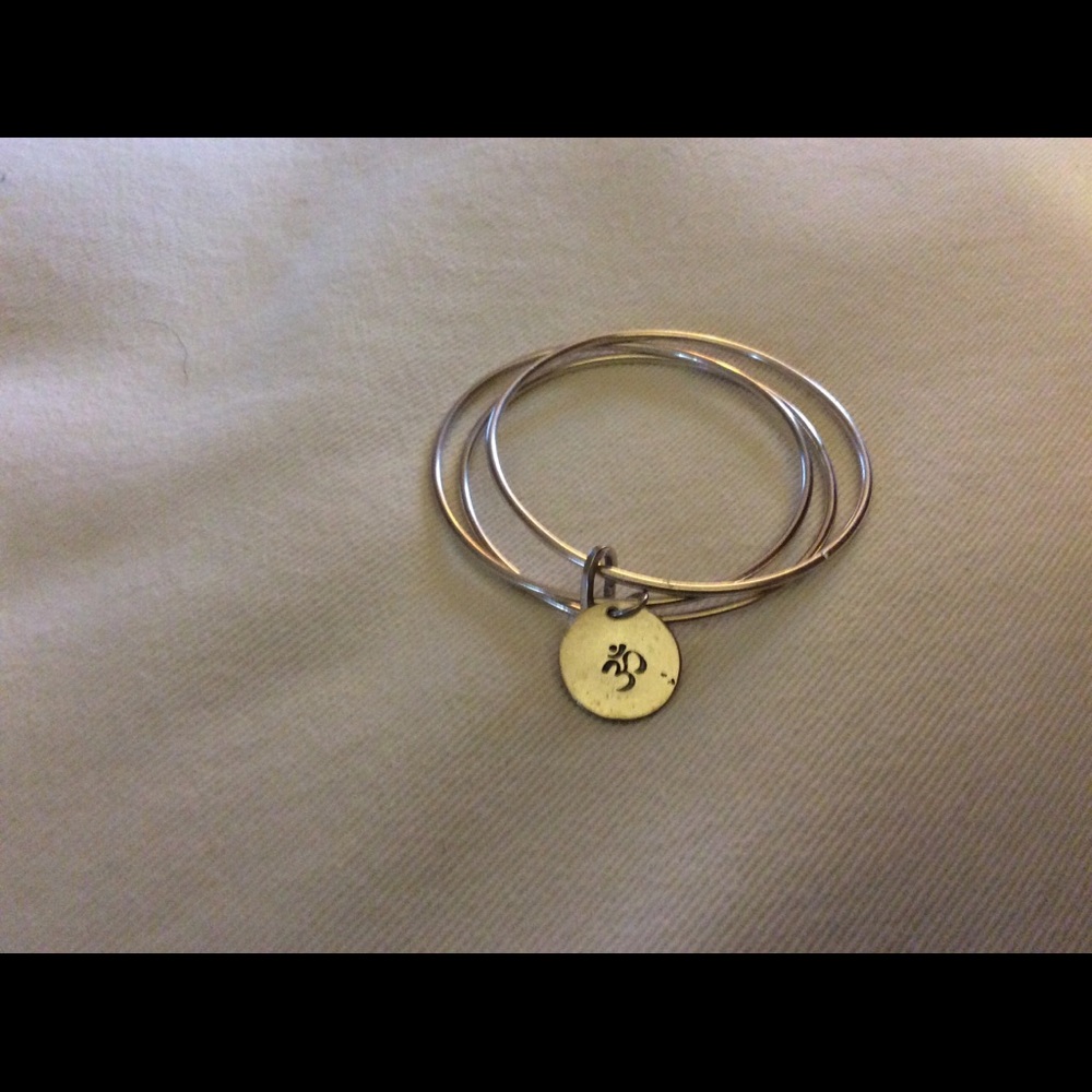 3 Connected Sterling Silver Bangles - image 1